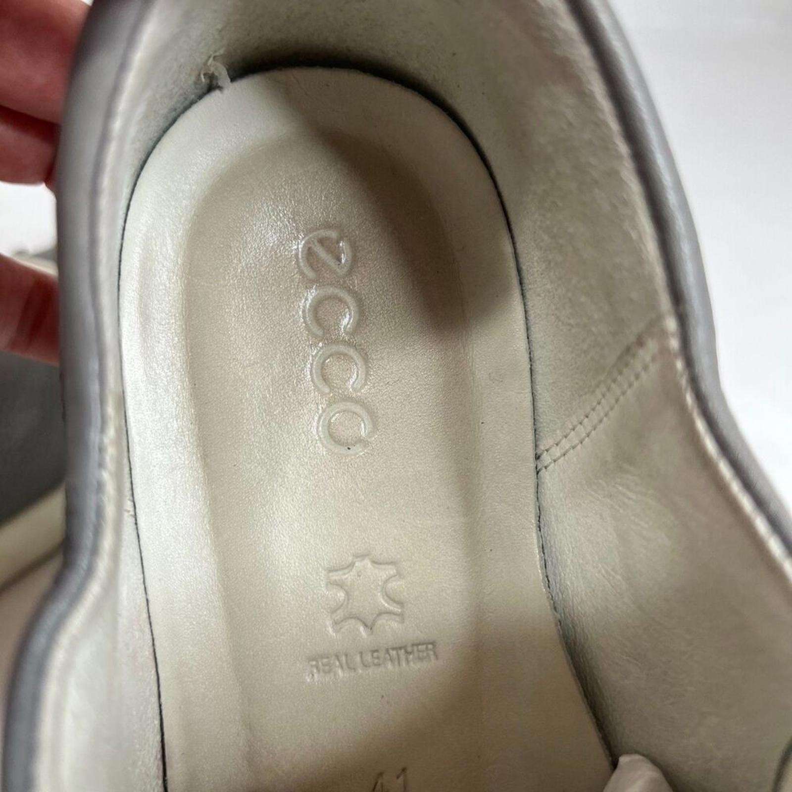 Ecco Gillian Grey Leather Lace Up Sneakers in Wild Dove Size 10-10.5