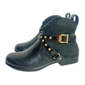 Naot Taku Black Leather Western Boots Gold Studs Aura Collection Size 37