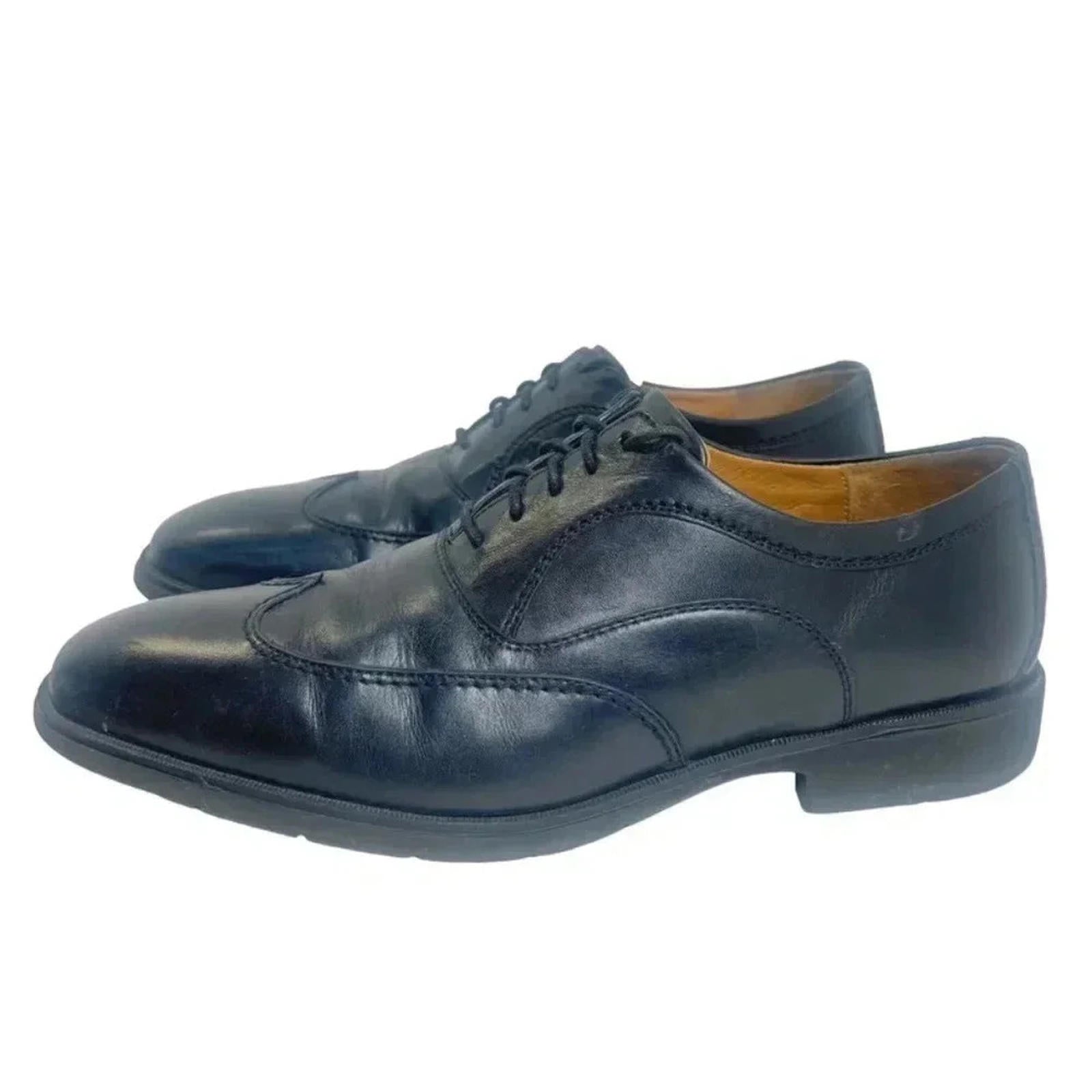 Johnston & Murphy Black Leather Wing TIp Men's Shoes Size 10