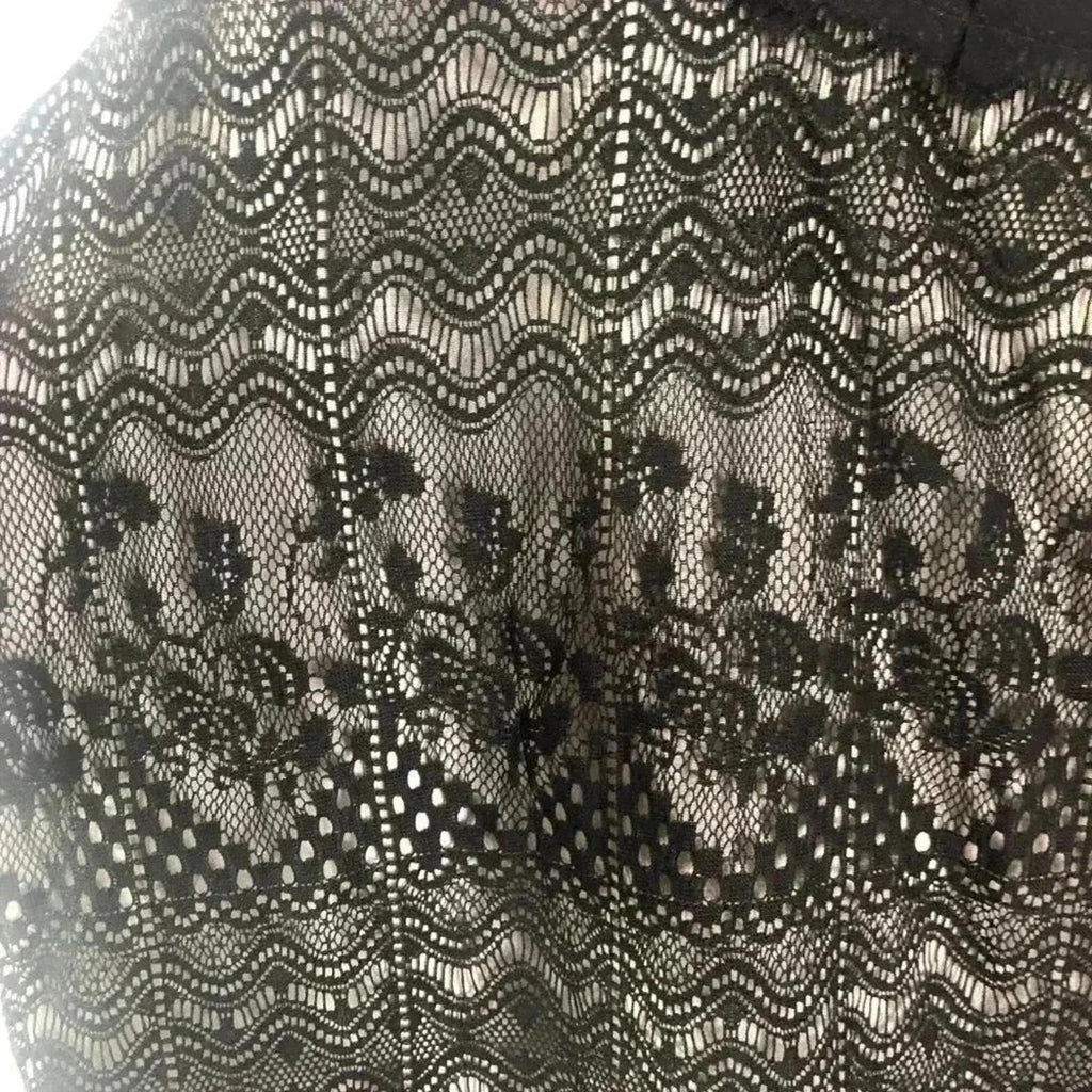 Cabi Black Lace Bow Tank Nude Underlayer Style 552 Office Work Women's Size M