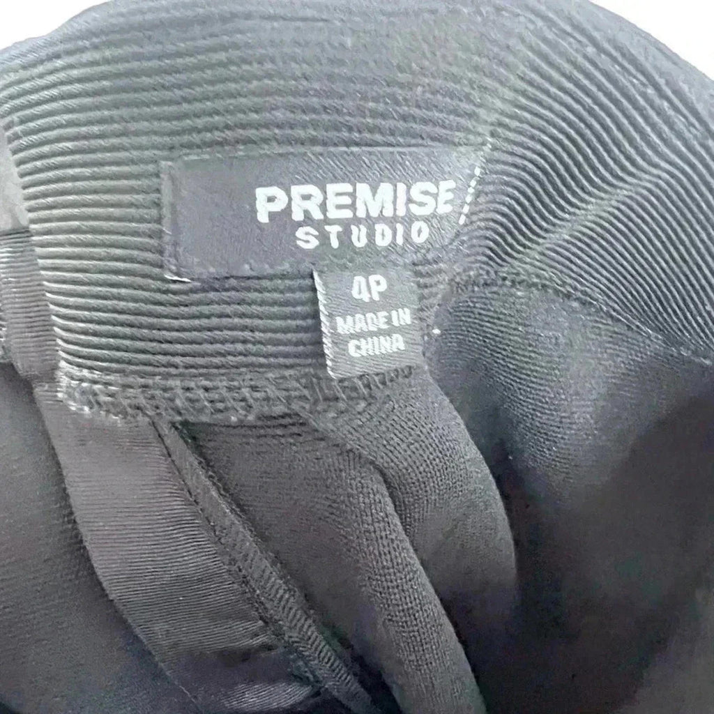Premise Studio Black Pencil Skirt Ribbed Knee Length Business Casual Size 4P