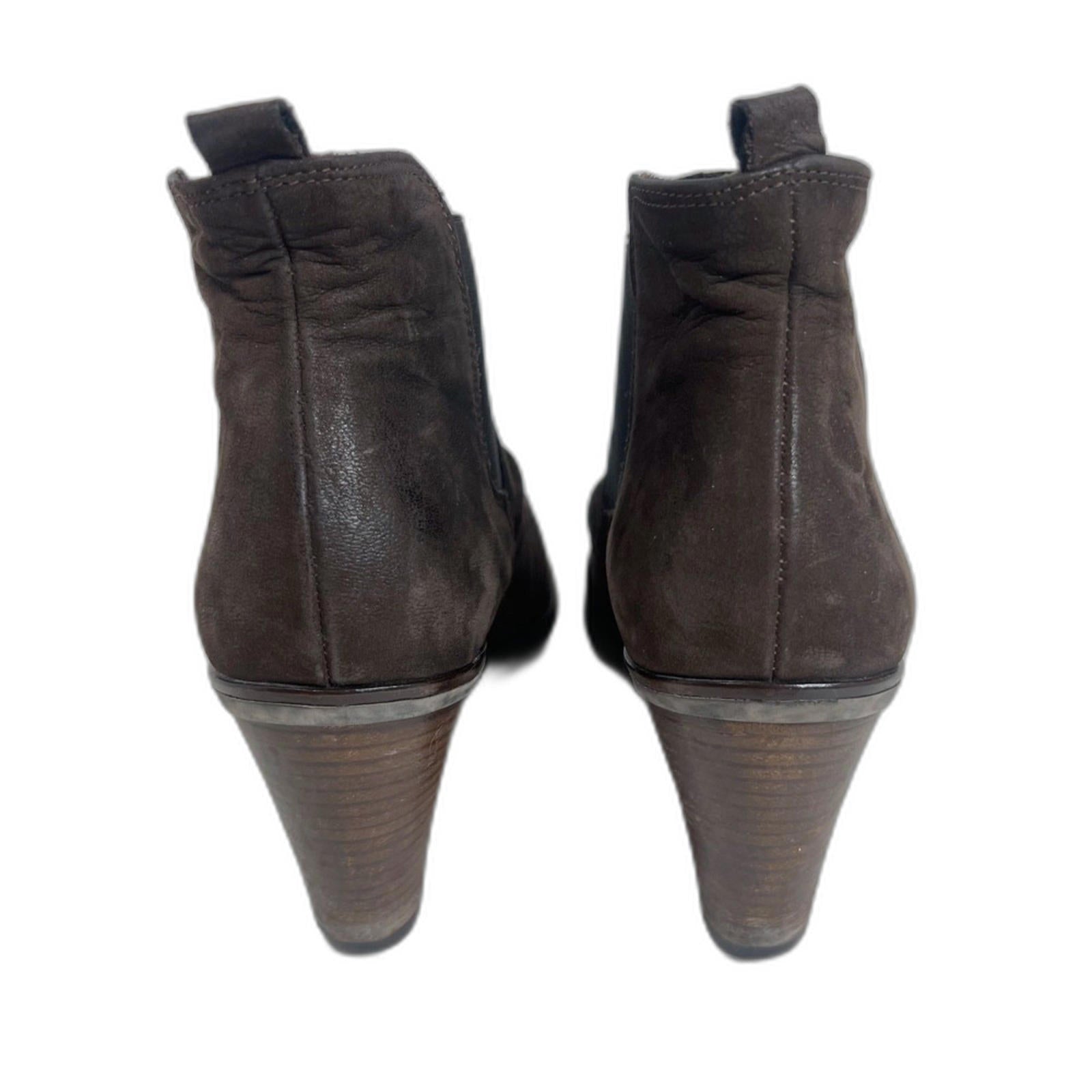 Paul Green Juno Brown Suede Nuback Ankle Boots Booties Chelsea Size