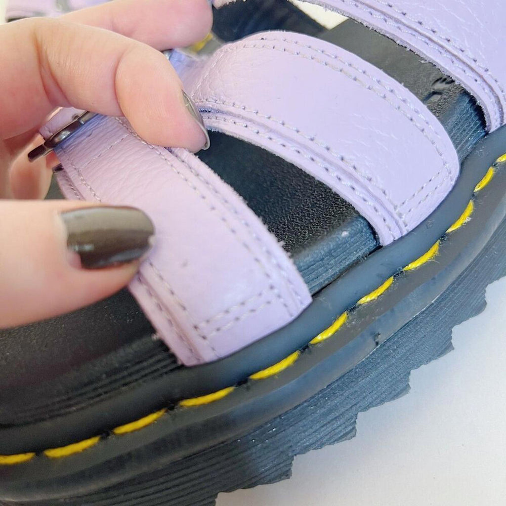 Dr Martens Blaire Flower Milled Nappa Slide Sandals in Lilac Purple Size 7