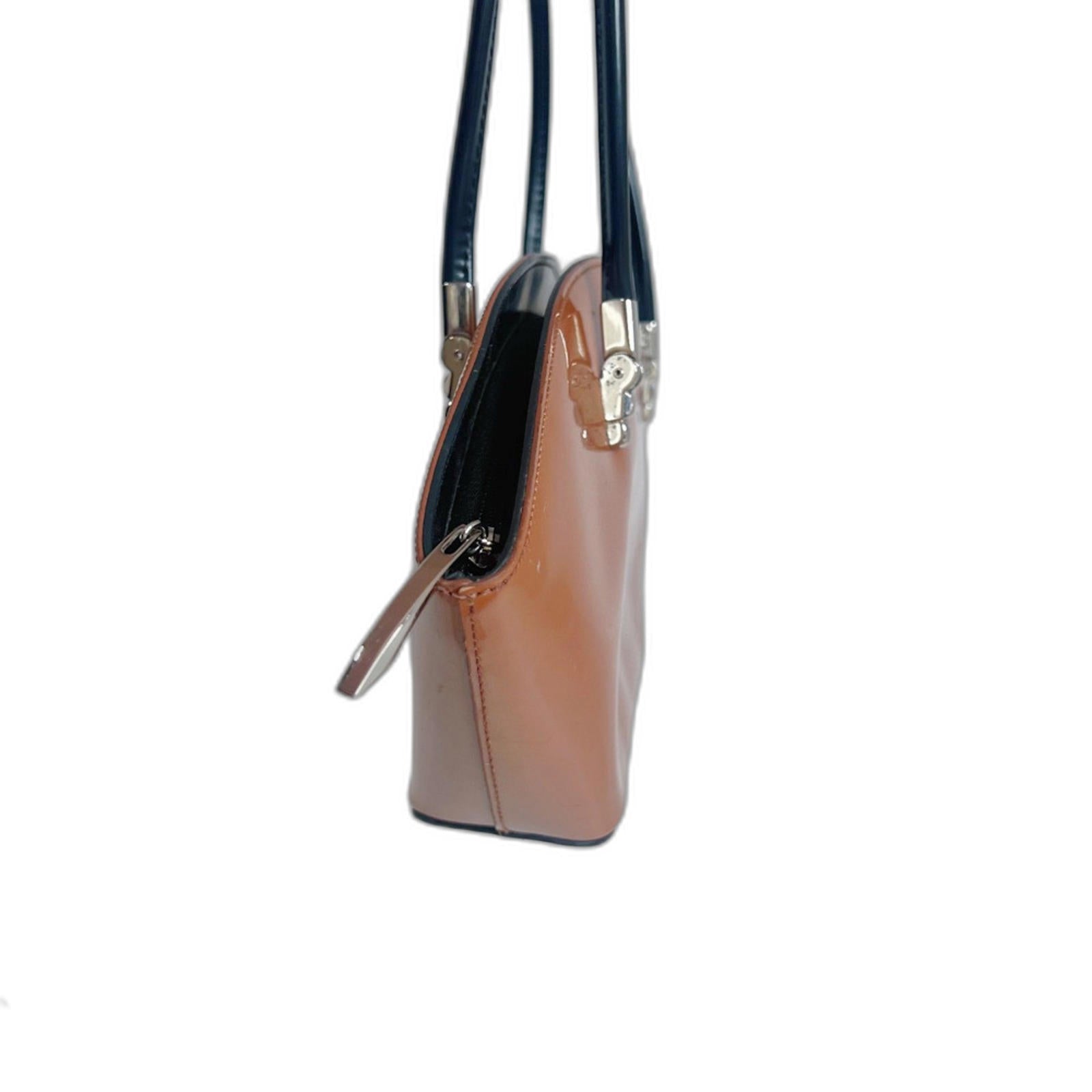 RARE Beijo Over The Moon Pink Iridescent Patent Leather Metallic Shoulder Bag