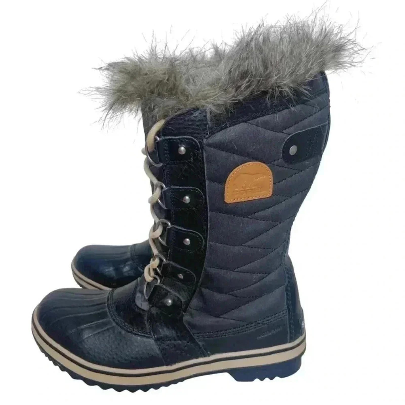 NWOT Sorel Tofino II Waterproof Boot Black Canvas & Leather Size 8