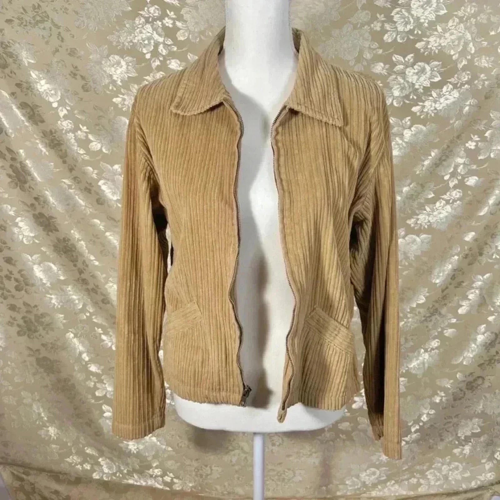 y2k Vintage DCC Clothing Tan Corduroy Jacket Size M