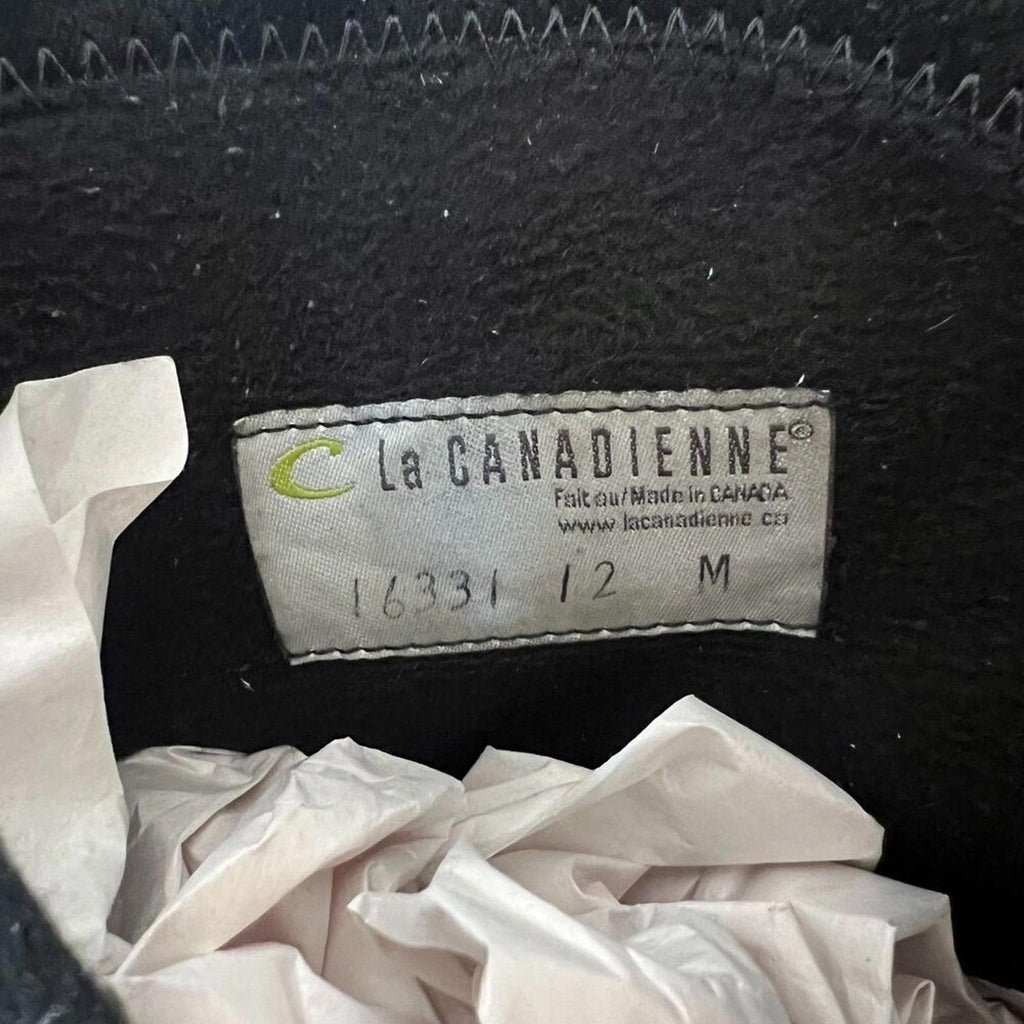 La Canadienne Elizabeth Boot $475 MSRP Black Suede Wedge Booties Size 12