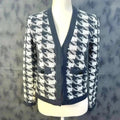 Ann Taylor Petite Houndstooth Black and White Cardigan Size XSP