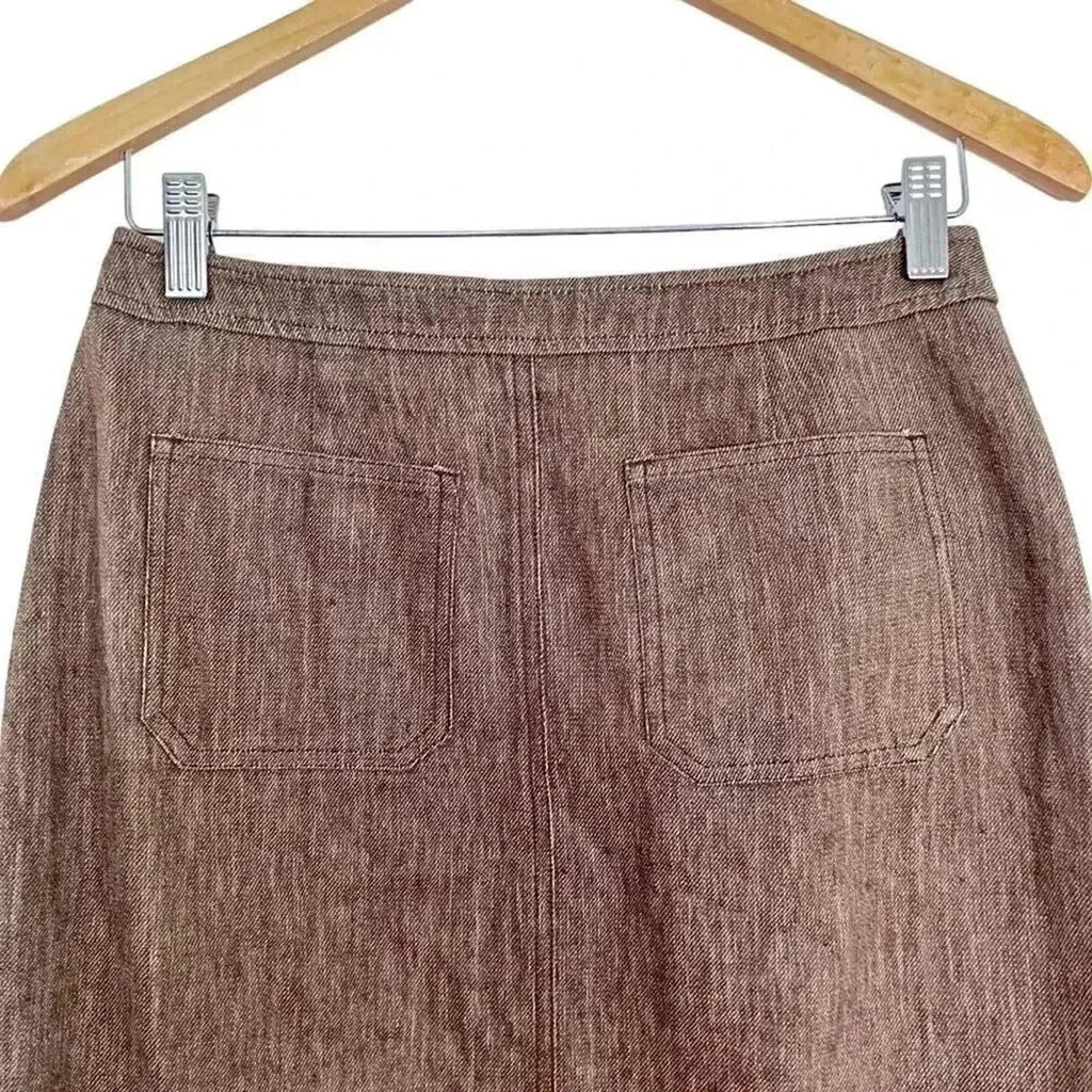 y2k Vintage Max Mara Brown Pencil Skirt Women's Size 8 Office Siren