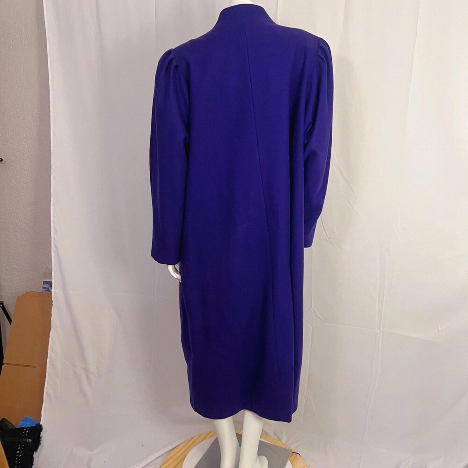 Vintage 1980s Komitor New Wave Purple Wool Jacket Goth Emo Alt Size L