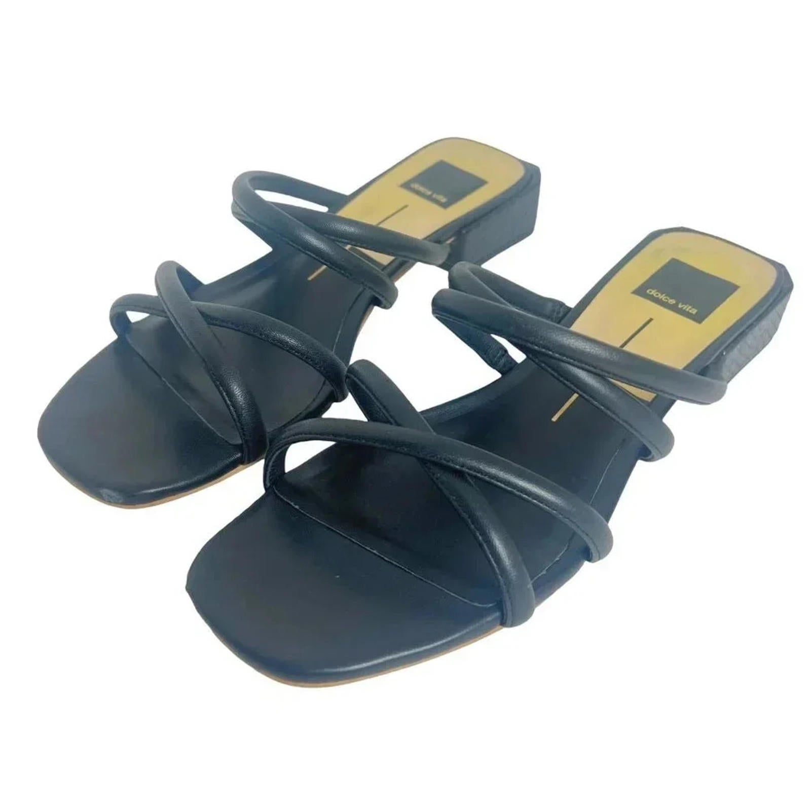 Dolce Vita Hapi Sandal Black Leather Women's Size 9