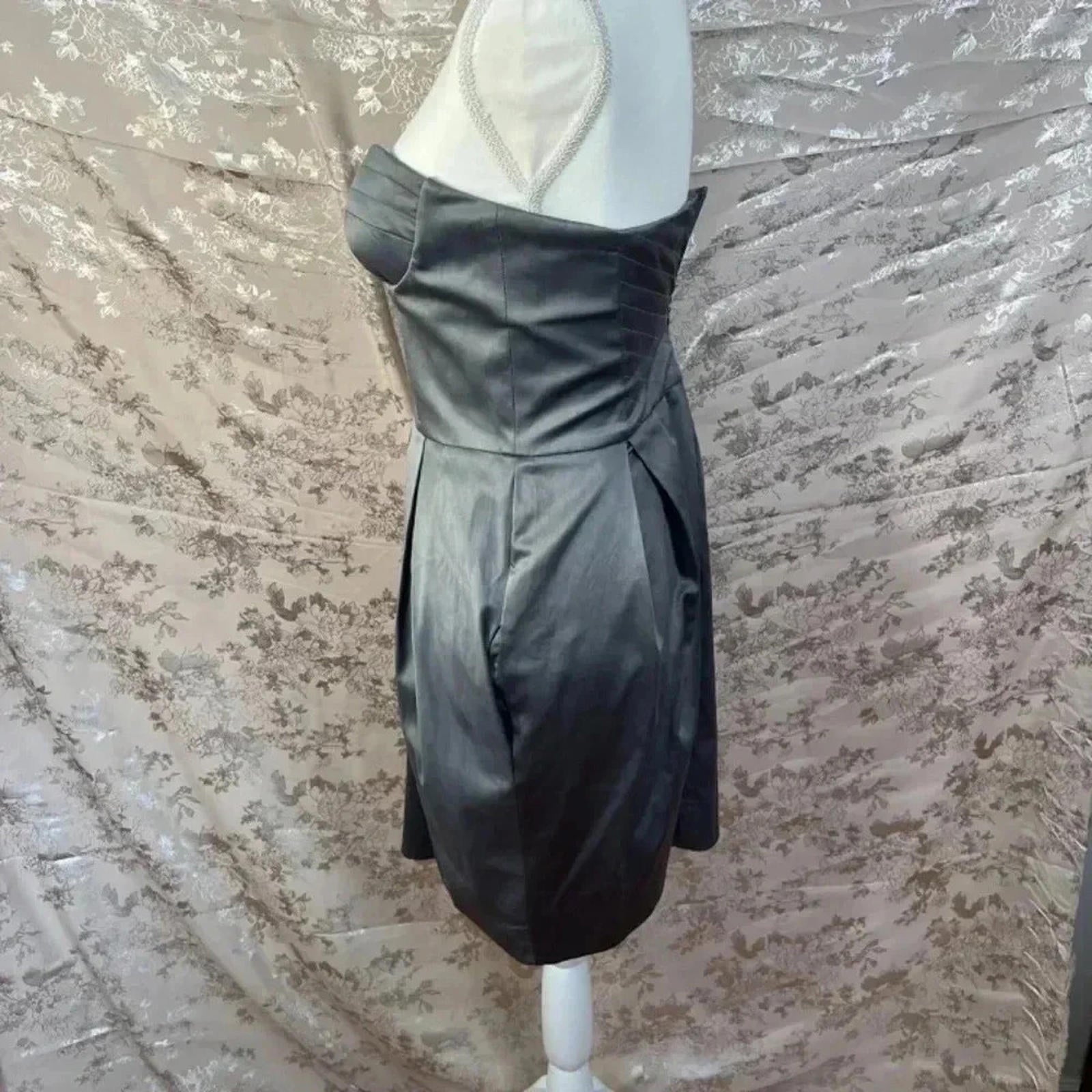 y2k Vintage Gunmetal Strapless Bodice Dress Size M