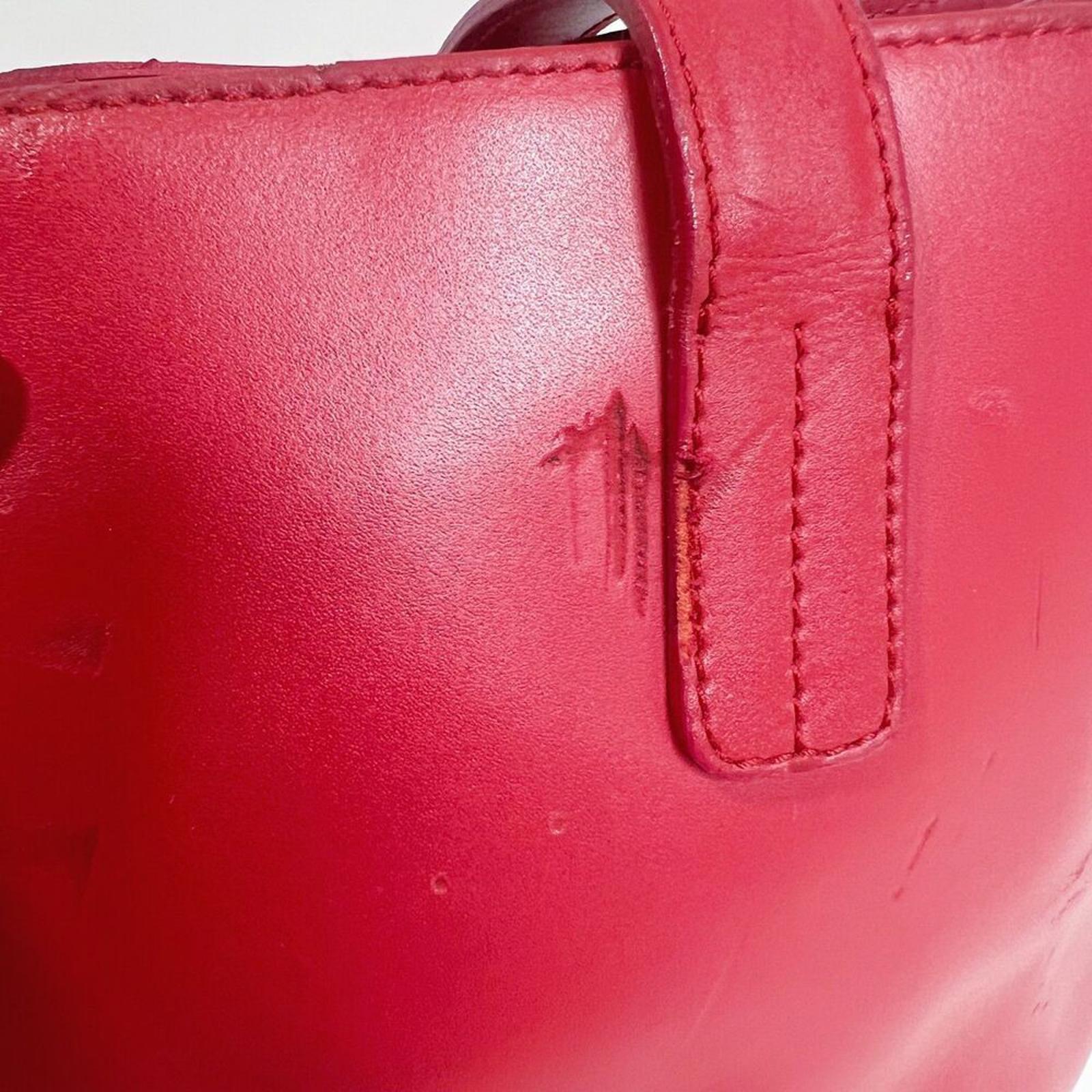 Furla Vintage Red Leather Shoulder Bag Handbag Purse Candy Apple Cherry
