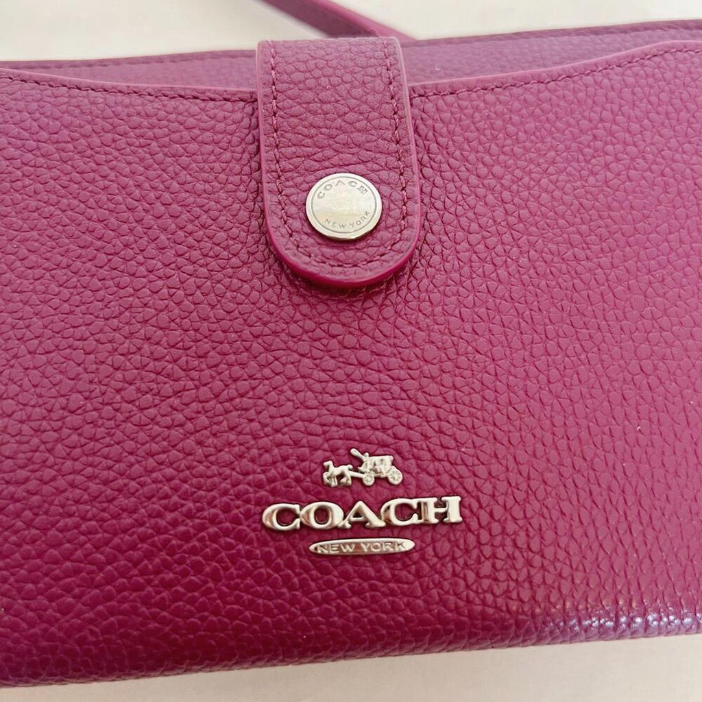 Coach Noa Pop Up Crossbody Bag Berry Maroon Messenger Bag Purse Wallet