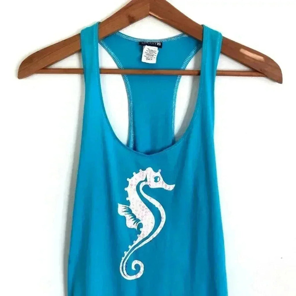 Sperry Sequin Seahorse Tank Dress Swim Coverup Beach Vacation Women's Size S