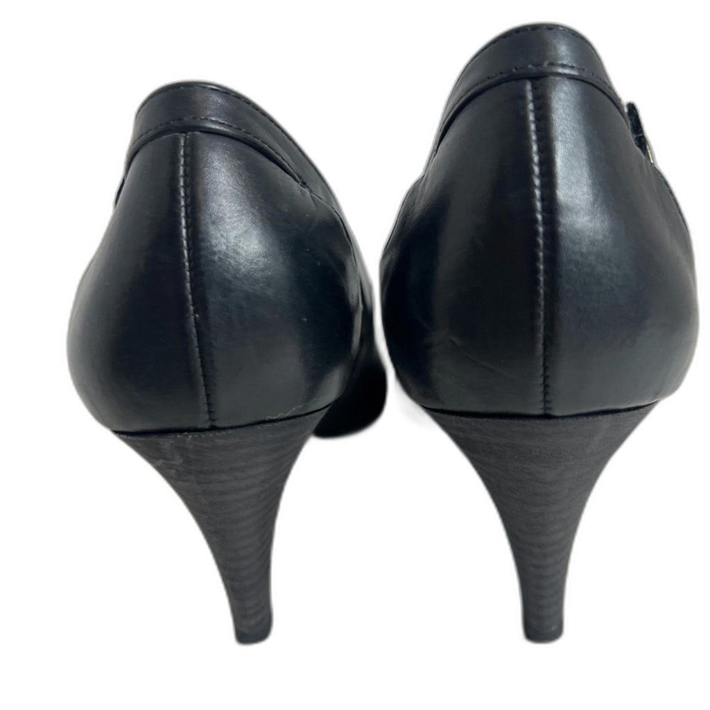 Paul Green Black Leather Pointed Toe Sling Back Heels Women's Size 9.5 US