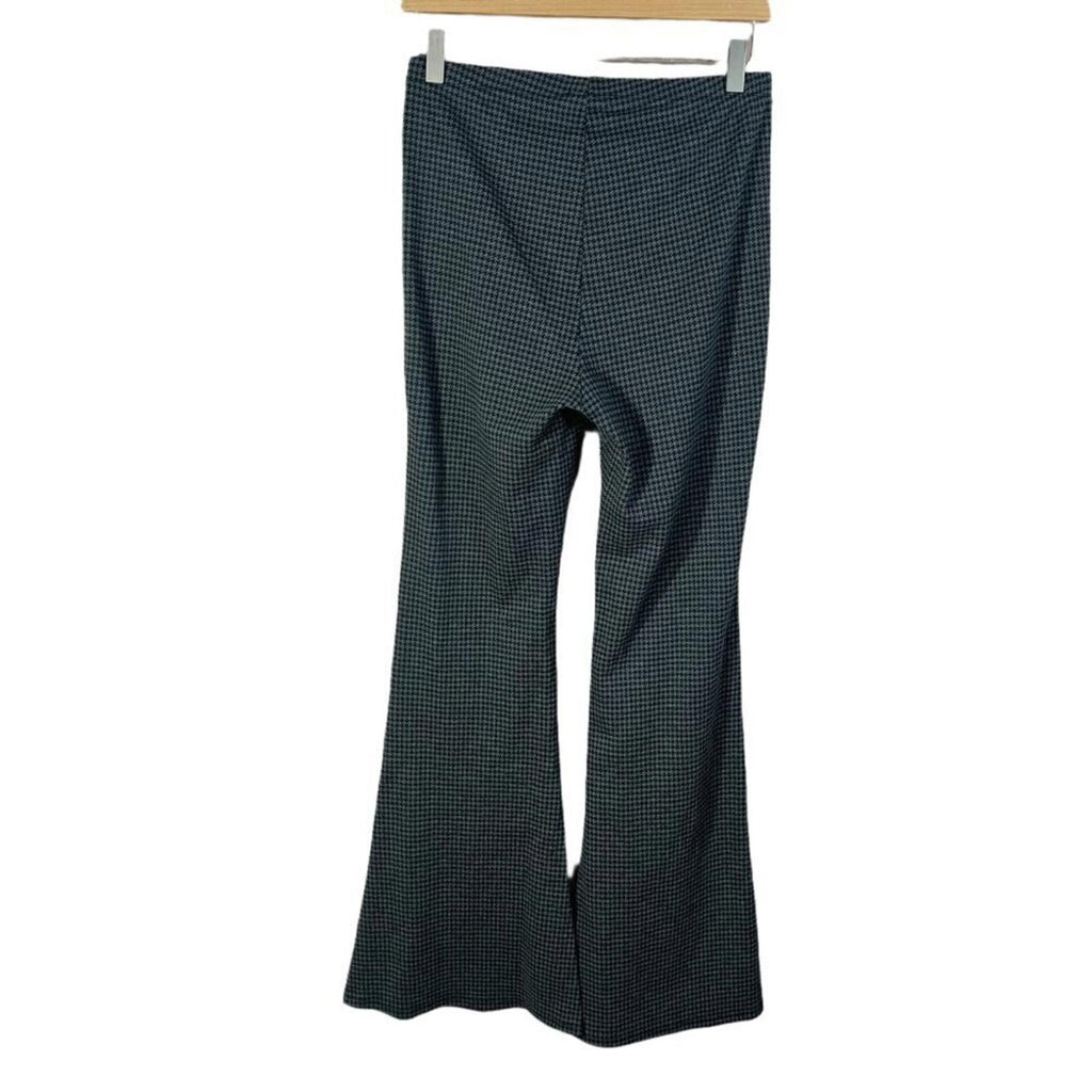 Bear Dance Black and Grey Houndstooth Flared Pants Women's Size L