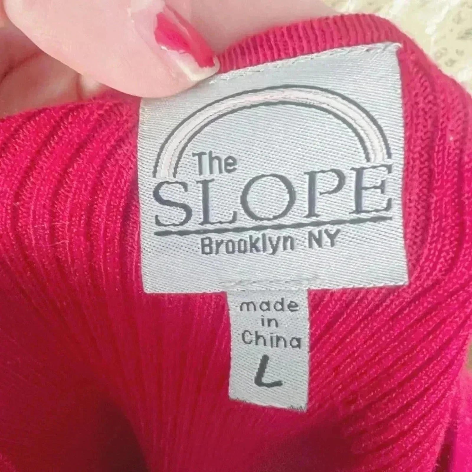 y2k Vintage The Slope Red Ribbed Long Sleeve Shirt Size L