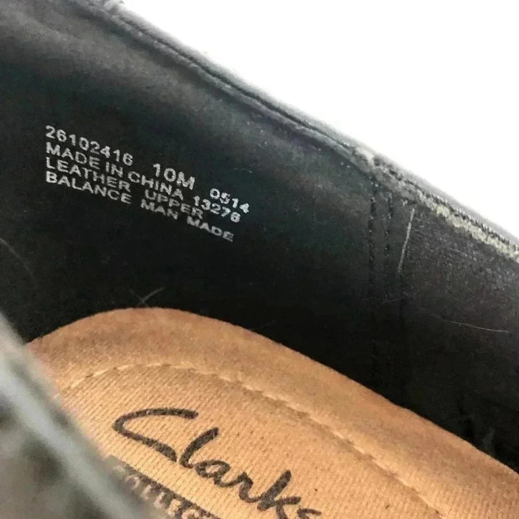 Clarks Black Leather Heeled Mule With Buckle Women's Size 10 Heels