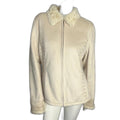 Croft & Barrow Cream Faux Suede Pennylane Jacket Faux Shearling Women's Size L