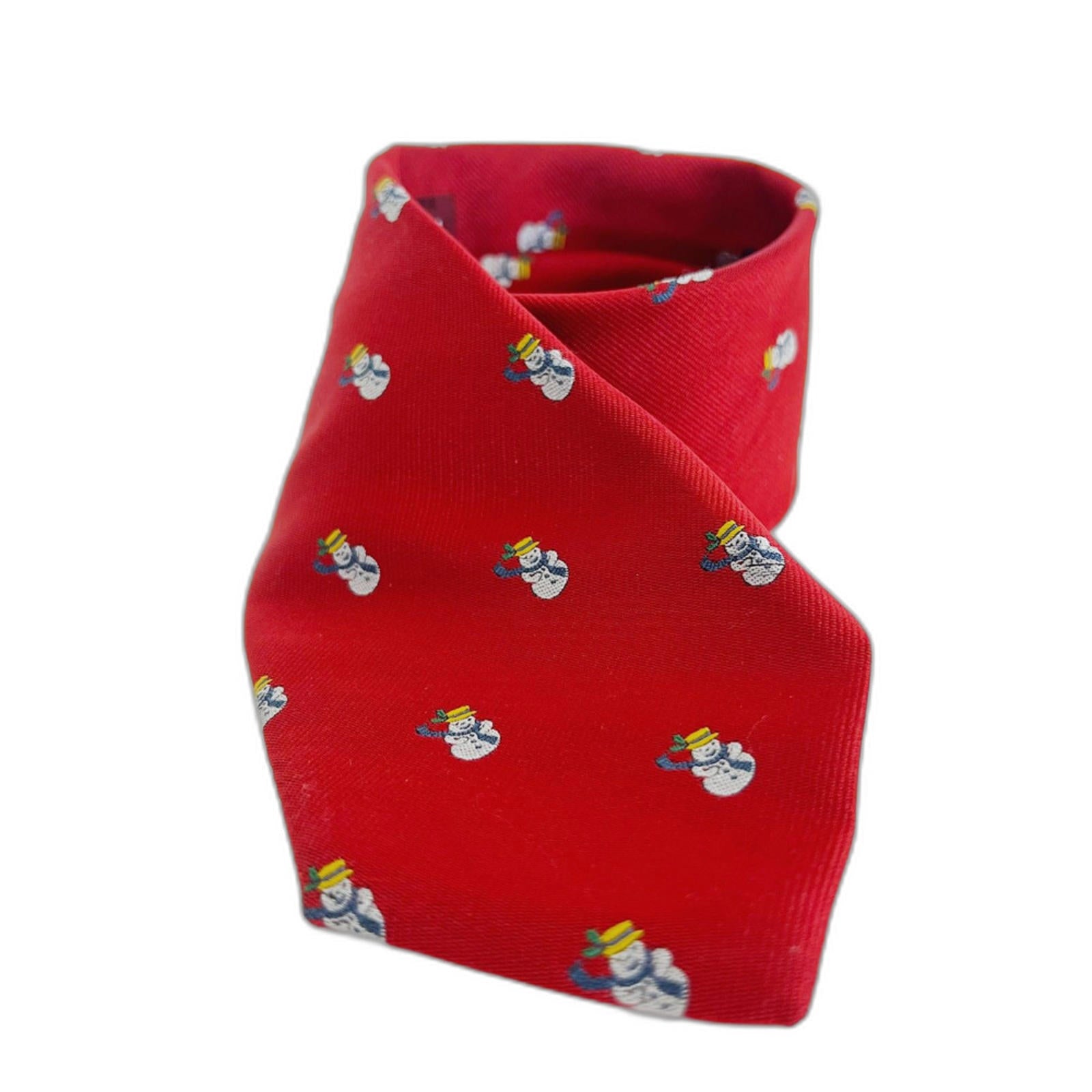 Jos. A. Bank Red Snowman Silk Tie Christmas Tie Holiday Tie
