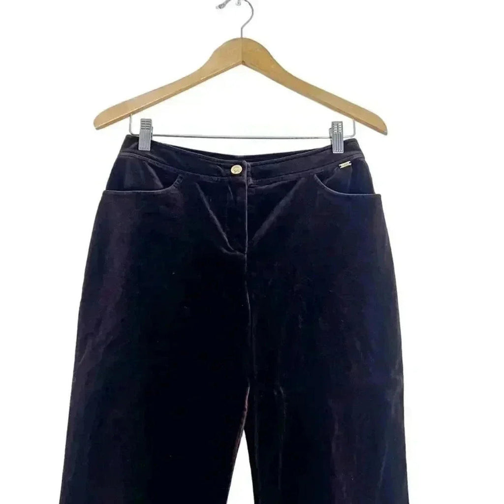 St. John Vintage Brown Velvet Flared Pants Women's Size 4