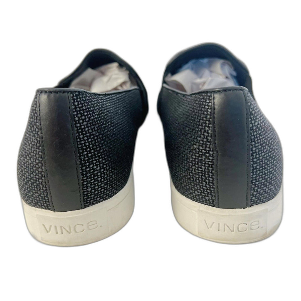 Vince Blair Sneakers Black Leather Woven Slip On Pointed Toe Women's Size 11