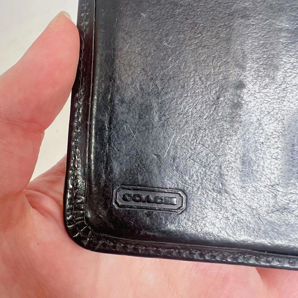 Vintage Coach Black Leather Bifold Wallet Soft Leather Credit Card Holder