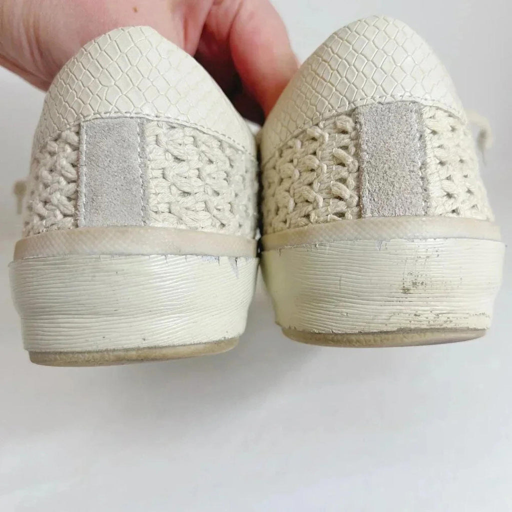 Dolce Vita Zina Crochet Cream Sneakers Women's Size 8.5