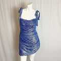 Lioness Senorita Mini Dress in Metallic Blue Mini Dress Club Rave Size M