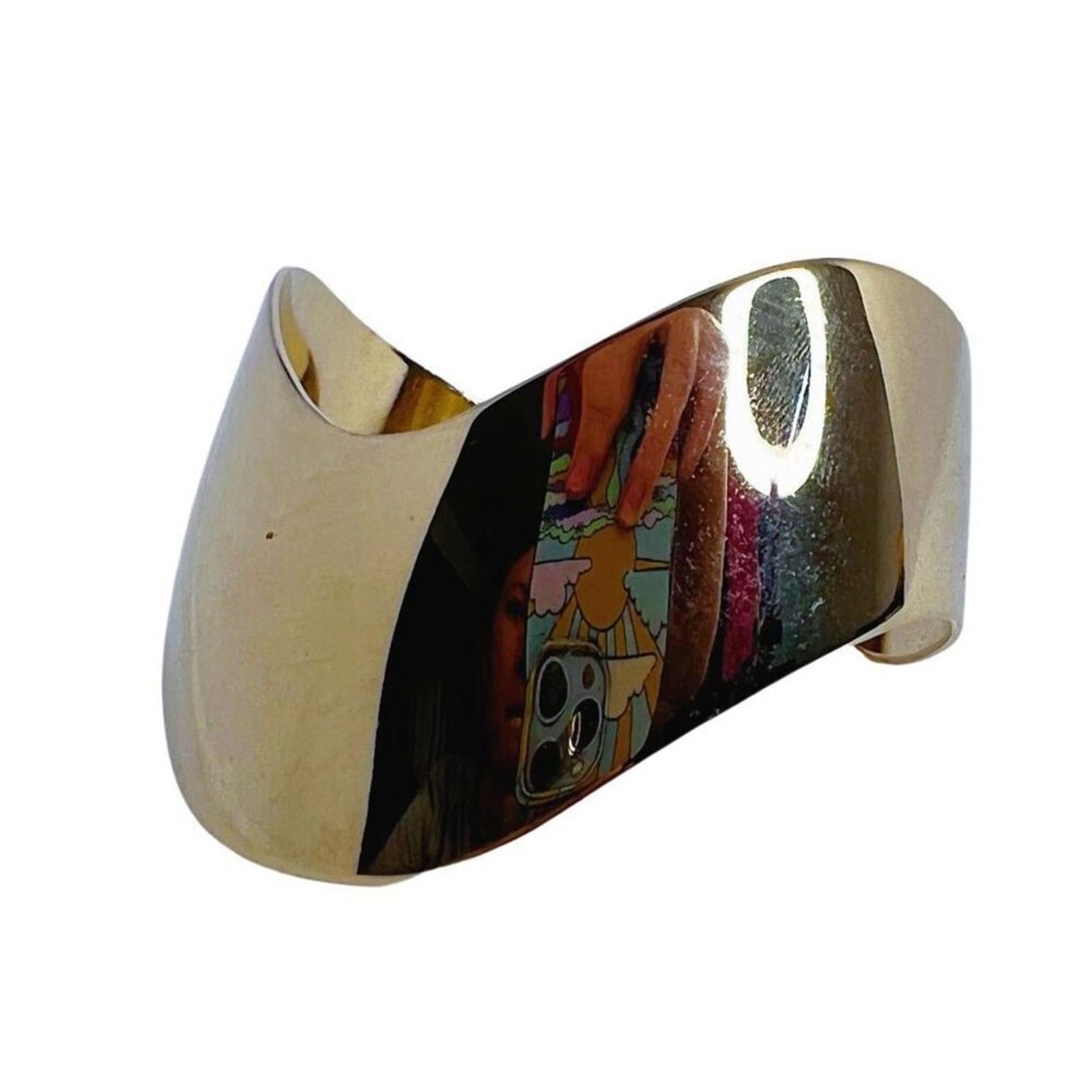 Vintage Parklane Gold V Shaped Cuff Bracelet Statement Boho Chic Bohemian