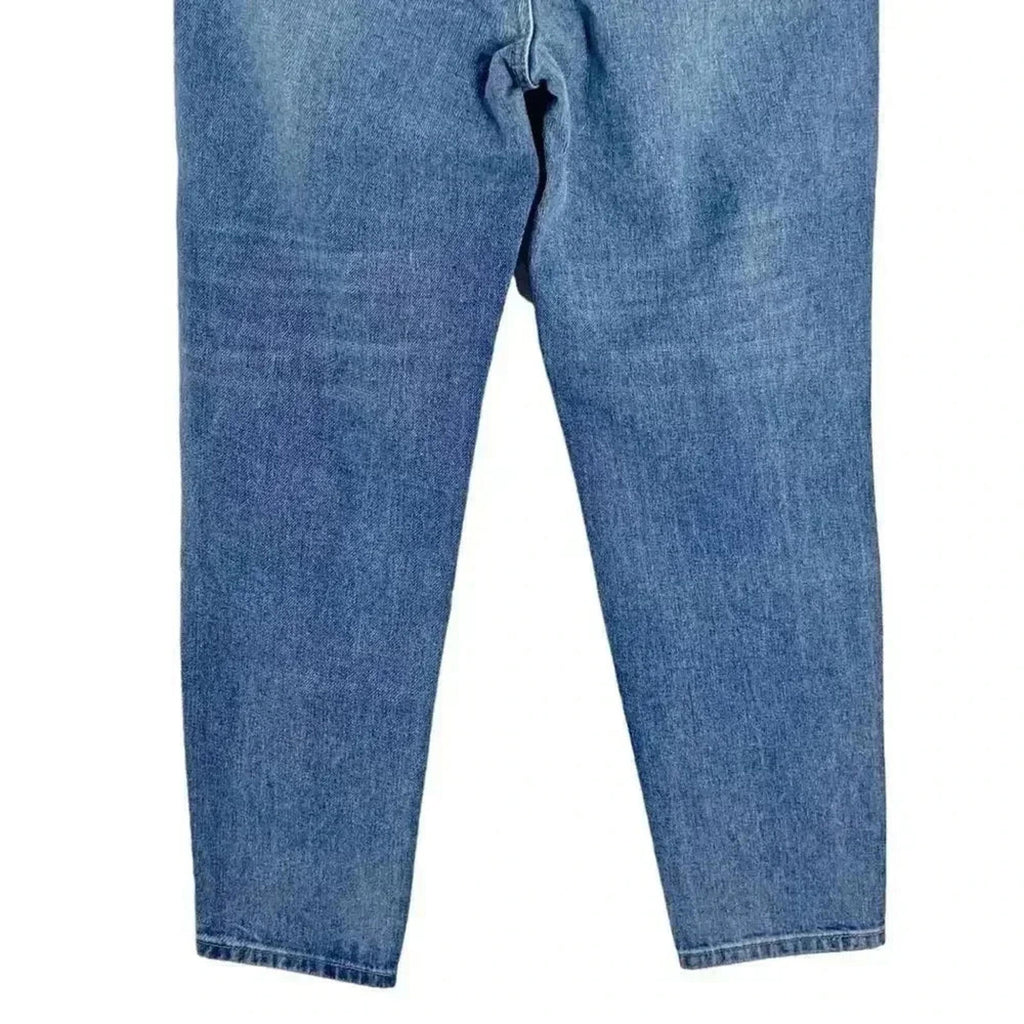NWOT Distressed High Rise Mom Jeans Straight Leg Medium Wash Women's Size M