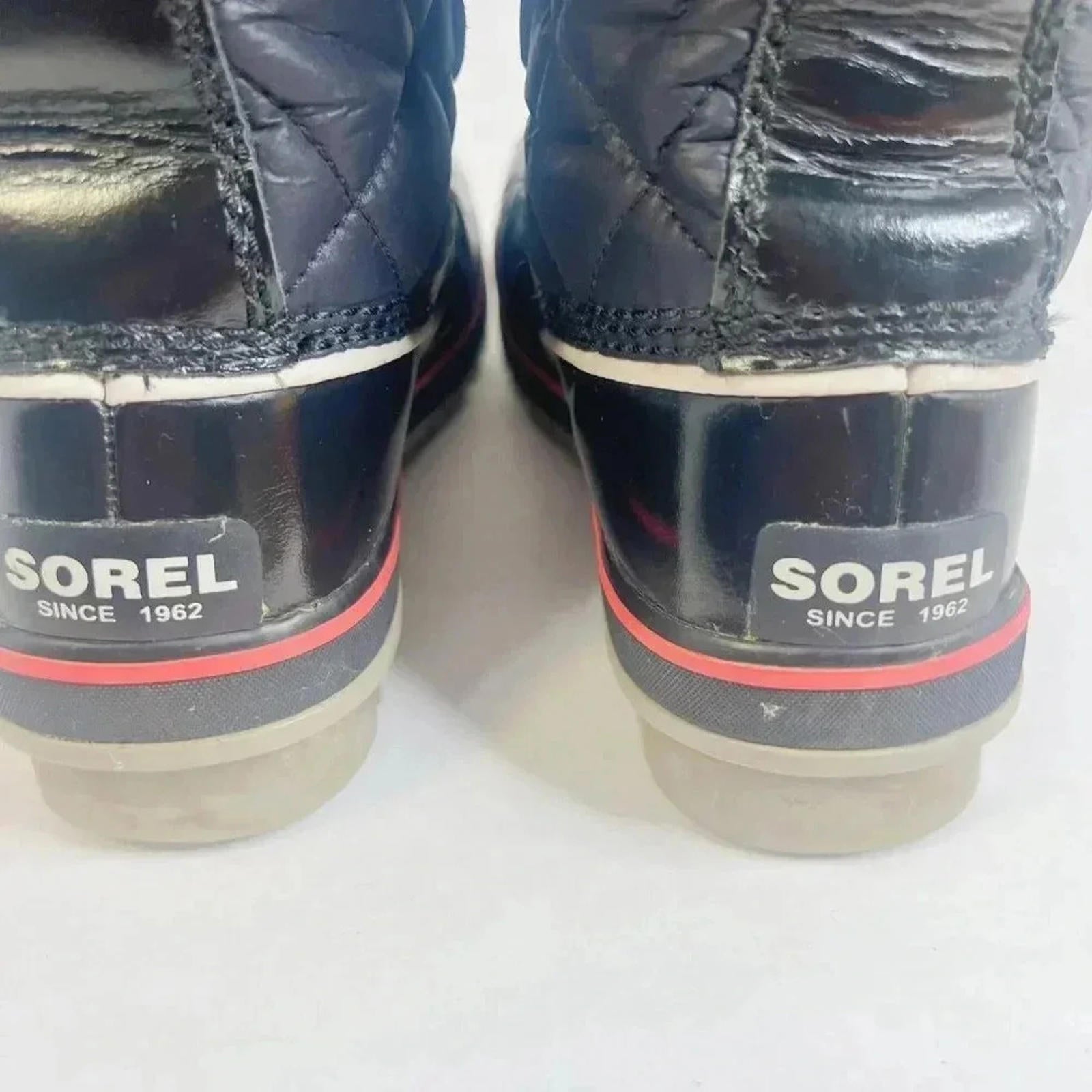 Sorel Tofino Cate Black Winter Snow Boots Quilted Waterproof Size 7