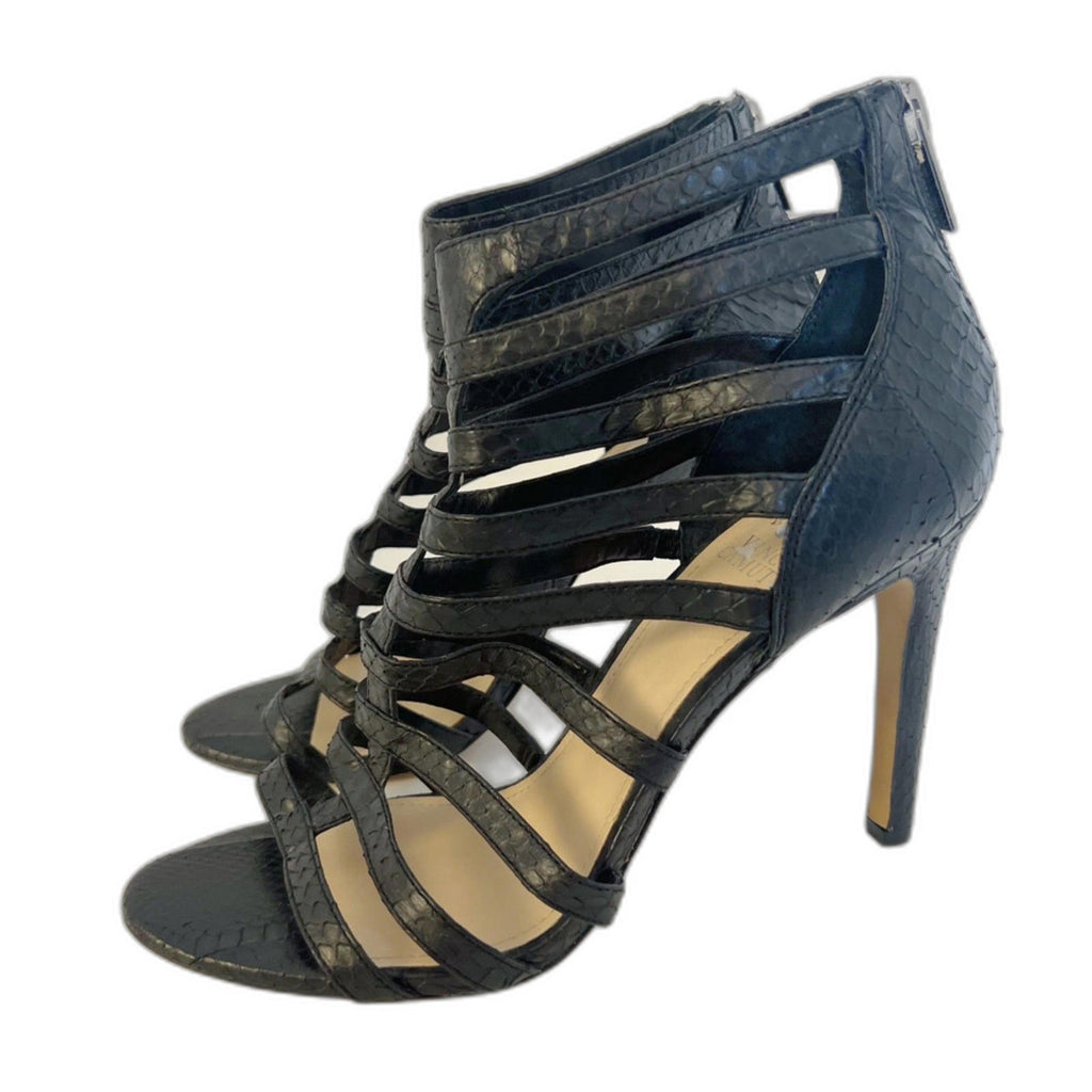 Vince Camuto Kamella High Heel Open Toe Caged Gladiator Sandals Black  Size 8.5