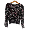 Crave Fame Black Pink Mesh Long Sleeved Blouse Festival Rave Women's Size S