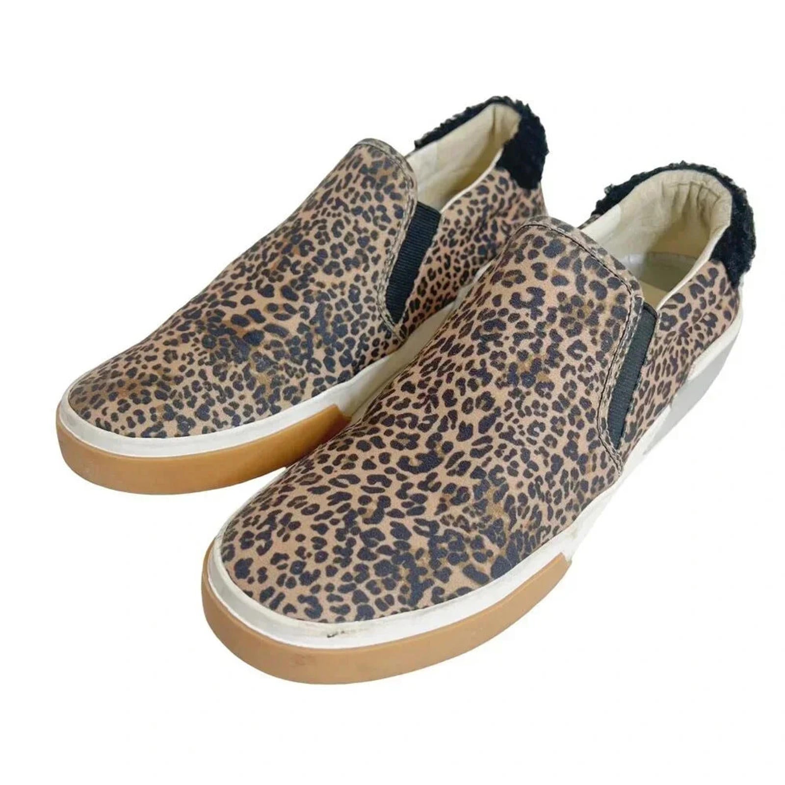 Dolce Vita Zaylor Leopard Microsuede Slip On Sneakers Size 9.5