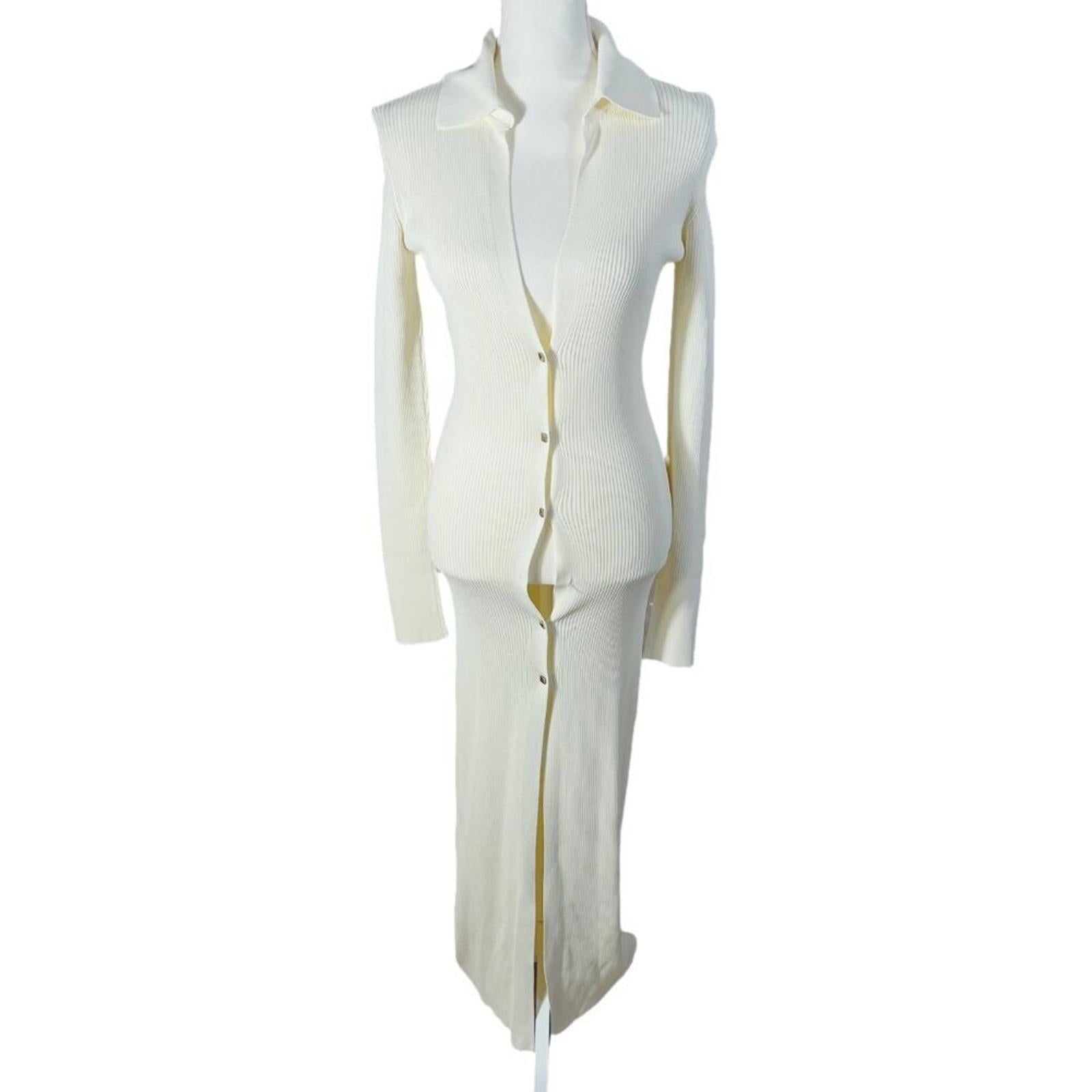 GAUGE81 Rubi Rib-Knit Dress in Ivory Maxi Dress Women's Size S