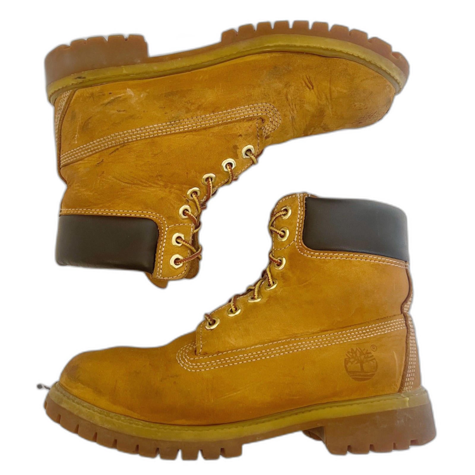 Timberland Premium Women's Lace Up Boots Tan Leather Wheat Nuback Size 7