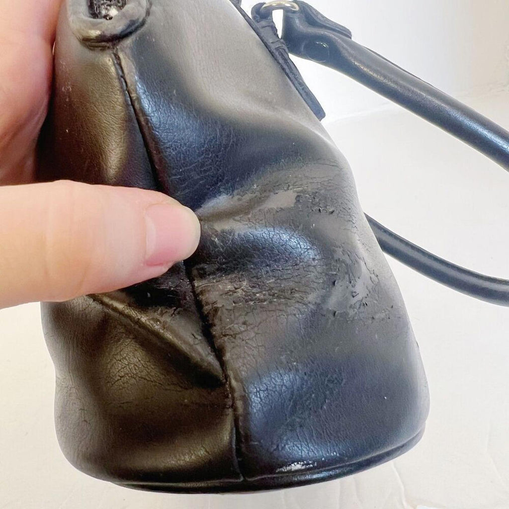 Vintage Liz Claiborne Black Leather Shoulder Bag Purse