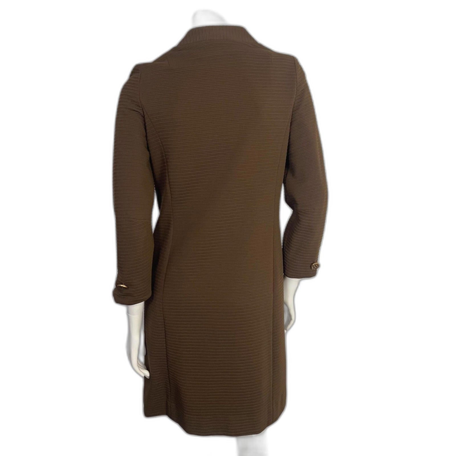Vintage 1960s Gano Downs Denver Brown Ribbed Jacket Old Money Coat Size 10