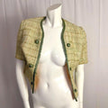 Vintage 1960s Neusteters Green Tweed Evening Jacket Women's Size 10