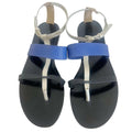 Like New Vince Crete Leather Thong Colorblock Sandal Black Blue Size 7.5
