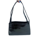 Vintage Monsac Black Crocodile Embossed Leather Shoulder Bag Purse