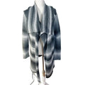 Saks 5th Avenue Blue Grey Striped Cardigan Ombre Sweater Women's Size S