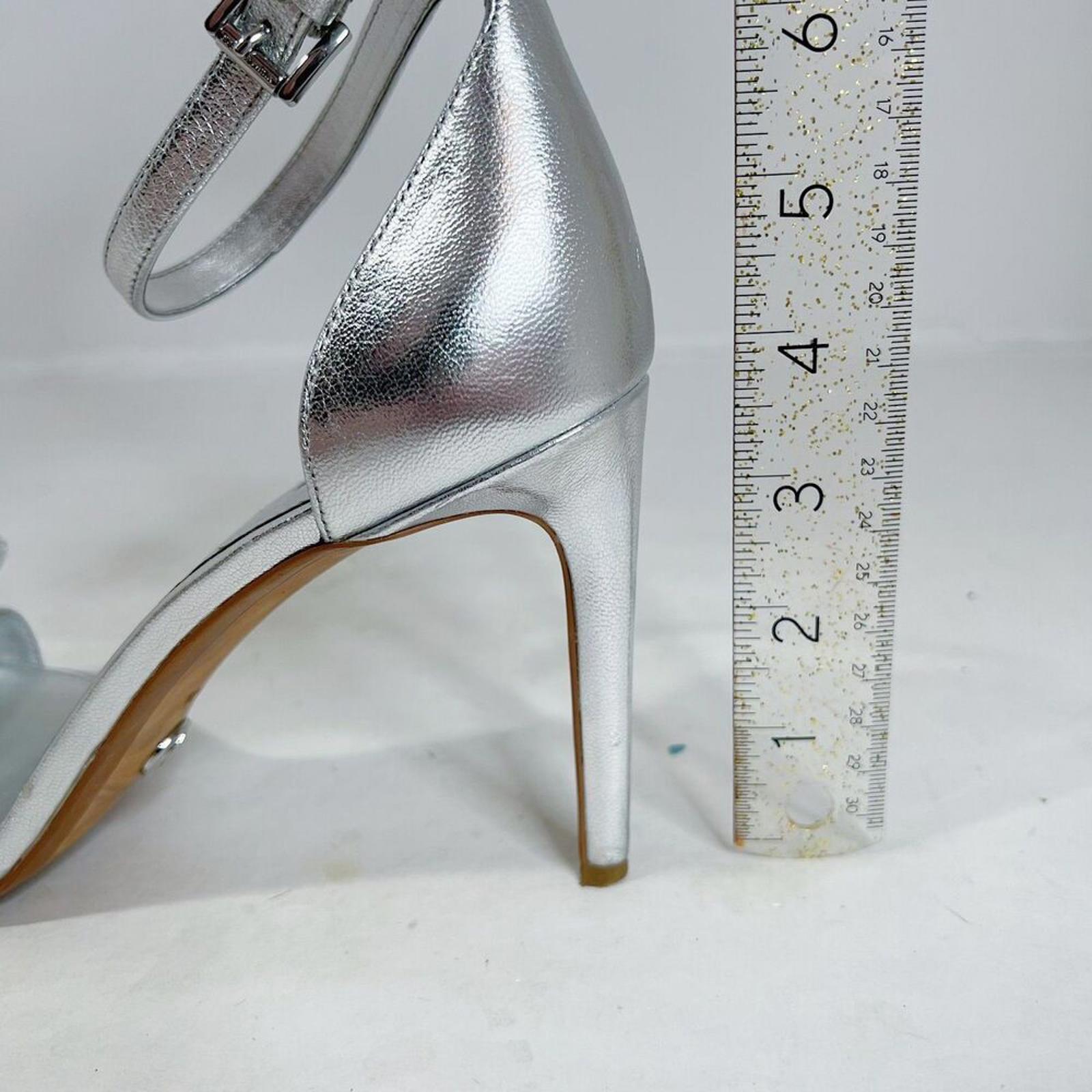 Michael Kors Paris Silver Sequined Bow Stilettos Pumps Heels Women's Size 10