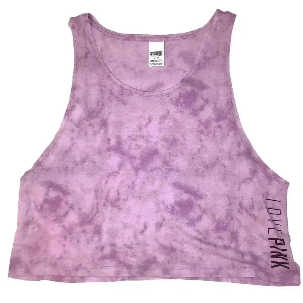 VS PINK Victoria's Secret Purple Tie Dye Cropped Tank Women's Size M