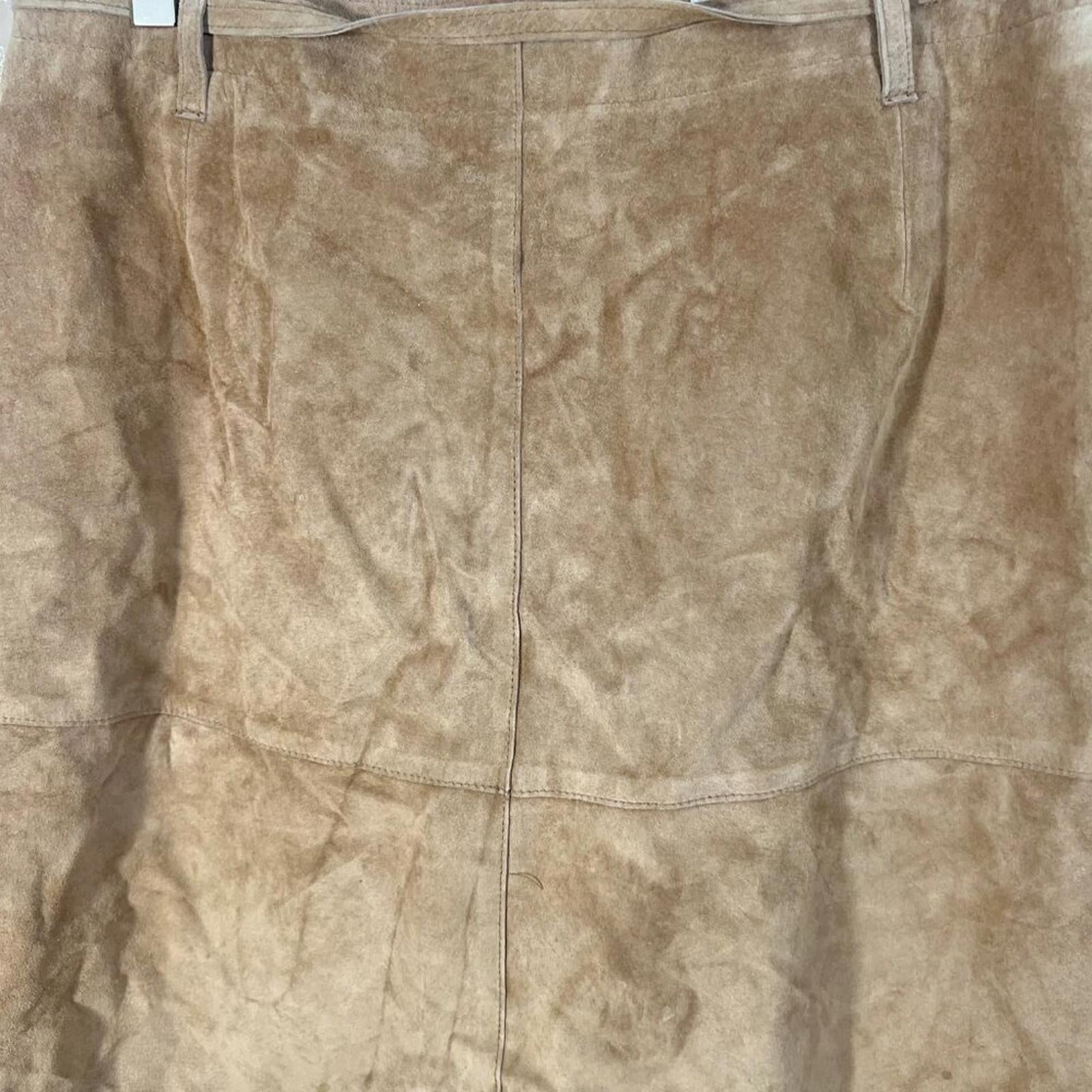 Isaac Mizrahi For Target Brown Leather Knee Length Skirt Women's Size 14