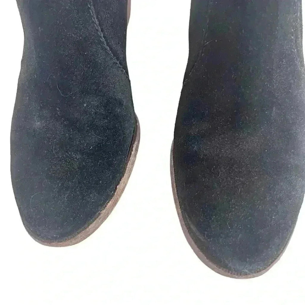 Madewell Black Suede Booties Ankle Boots Leather Women's Size 9.5