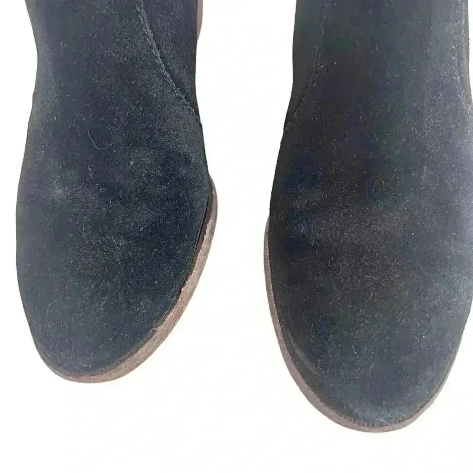 Madewell Black Suede Booties Ankle Boots Leather Women's Size 9.5