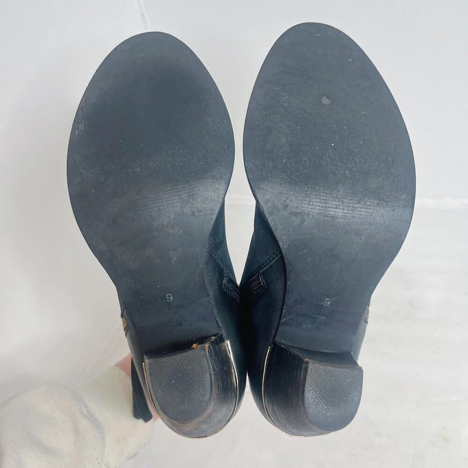 Steve Madden Wantagh Black Leather Suede Booties Ankle Boots Size 9